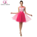 Grace Karin 2015 Neue Ankunfts-Sleeveless Organza Knie-Längen-Rosa-Cocktailkleid-Großverkauf CL7544-2 #